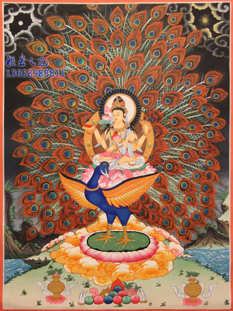 孔雀明王唐卡