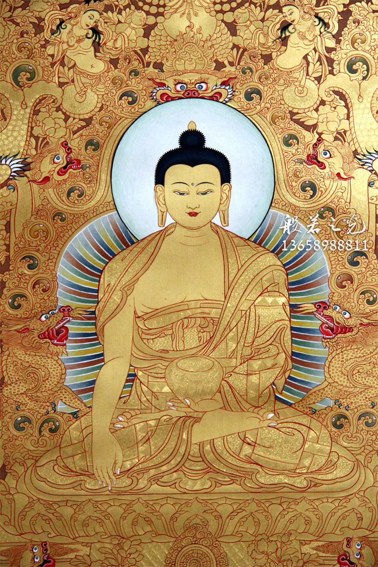 释迦牟尼佛金唐卡